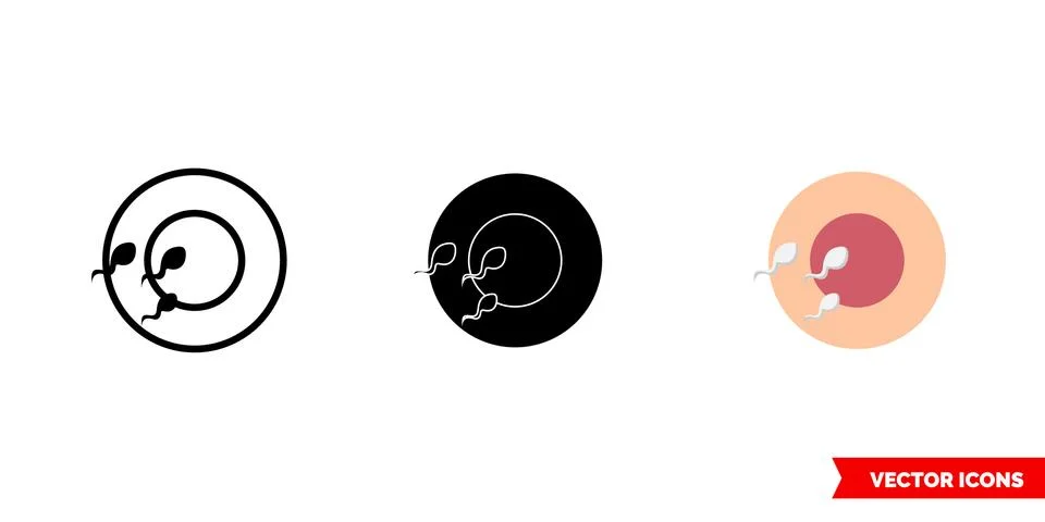 Fertilization icon of 3 types. Isolated vector sign symbol. Stock Illustration