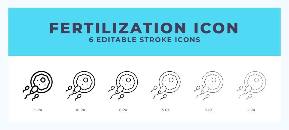 Fertilization icon with different stroke. Editable stroke. Vector illustratio Stock Illustration