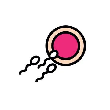 Fertilization line icon, vector illustration Stock Illustration