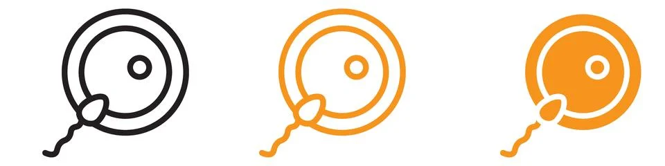 Fertilization Ovule Being Fertilized by Sperm Icon for Reproductive Health .. Stock Illustration