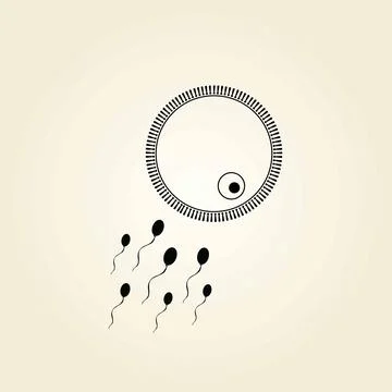 Fertilization process. Human sperm cell icon. Abstract icon goal, sperm vecto Stock Illustration