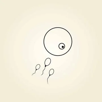 Fertilization process. Human sperm cell icon. Abstract icon goal, sperm vecto 스톡 일러스트