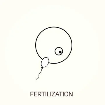 Fertilization process. Human sperm cell icon. Abstract icon goal, sperm vecto Stock Illustration