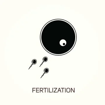 Fertilization process. Human sperm cell icon. Abstract icon goal, sperm vecto 스톡 일러스트
