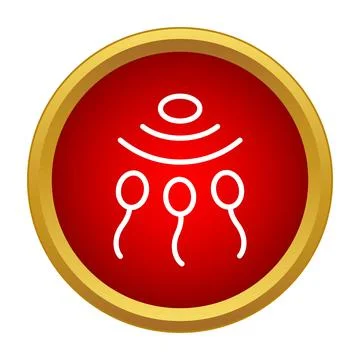 Fertilization process icon showing sperm and egg Stock Illustration
