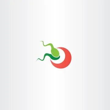 Fertilization sperm and egg cell logo vector icon Stock-Illustration