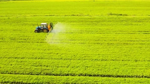 Fertilizer Application on Soybean Fields for Crop Growth Enhancement Stock Footage 328916362