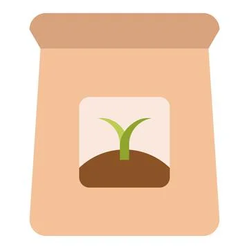 Fertilizer bag flat clipart vector illustration Illustrazione stock