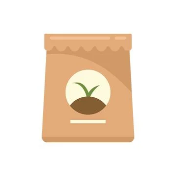 Fertilizer bag icon flat isolated Stock Illustration