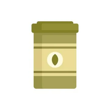 Fertilizer capsule jar icon flat isolated Stock Illustration