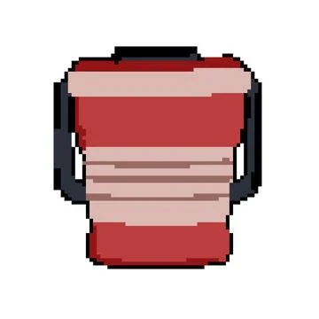 Fertilizer compost bin pixel art vector illustration Stock Illustration