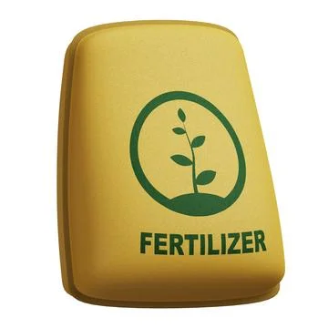Fertilizer for the garden. 3D render, isolate. Beautiful image of a bag of Stock Illustration
