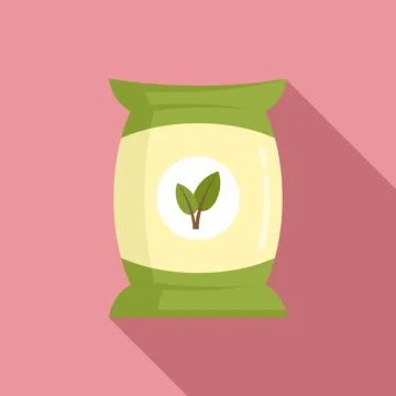 Fertilizer pack icon, flat style Stock Illustration