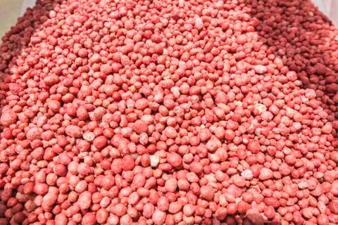 Fertilizer, red balls Stock Photos