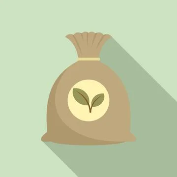 Fertilizer sack icon, flat style Stock Illustration