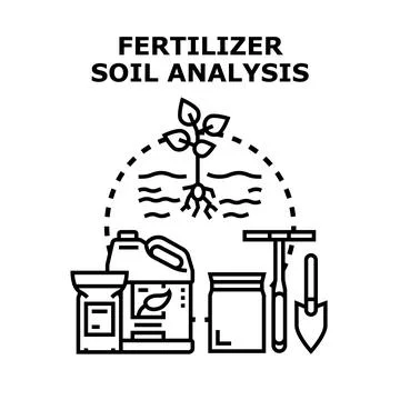 Fertilizer soil analysis for plant growth and agronomy Stock Illustration