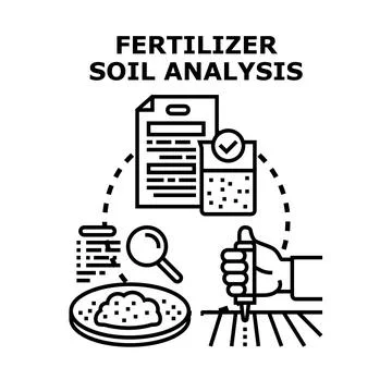 Fertilizer soil analysis process for agricultural growth Stock Illustration