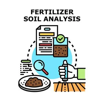 Fertilizer soil analysis process for agricultural growth Stock Illustration