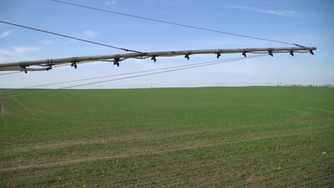 Fertilizer sprayer machine. The beginning of sowing the crop. Harvest. Stock Footage 270923602
