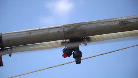 Fertilizer sprayer machine. The beginning of sowing the crop. Harvest. Stock Footage 270924188