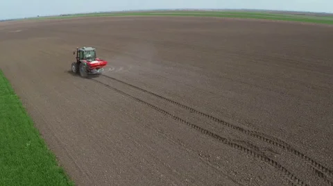 Fertilizer spreading on the field. Stock Footage 62521210