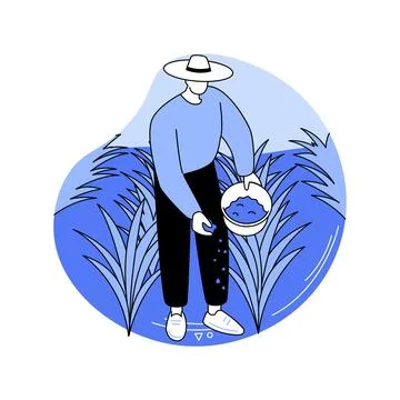 Fertilizer use isolated cartoon vector illustrations. Illustrazione stock