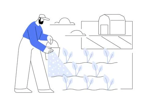 Fertilizer use isolated cartoon vector illustrations. Stock Illustration