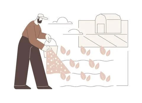Fertilizer use isolated cartoon vector illustrations. Stock Illustration