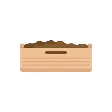 Fertilizer wood box icon flat isolated vector Stock Illustration