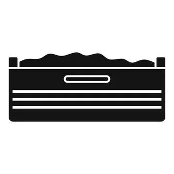Fertilizer wood box icon, simple style Stock Illustration
