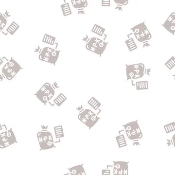 Fertilizers bag glyph vector seamless pattern Stockillustratie