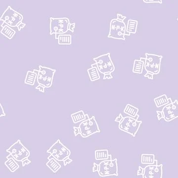 Fertilizers bag line vector seamless pattern Stockillustratie