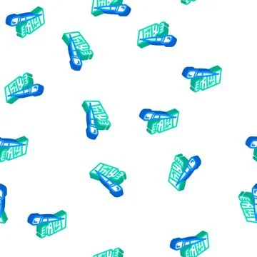 Fertilizers liquid isometric icon seamless pattern Stock Illustration