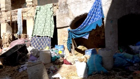 Fes ancient dyeing workshop 動画素材 108150210