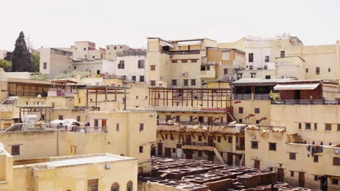 Fes city view from tannery Stock Footage 240401160