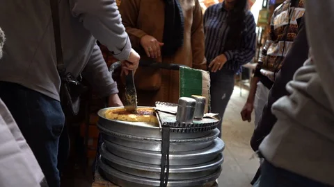Fes, Morocco. March 23, 2019 - Fes Medina, moroccan street food Stock Footage