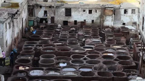 Fes, Morocco tanneries Stock Footage 8838035