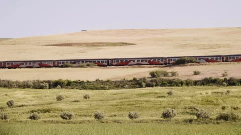 Fes region view with train Stock Footage 240399549