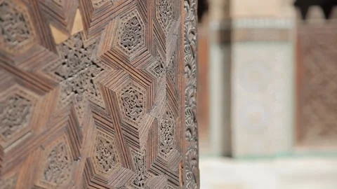 Fes University, Morocco, pull focus on design detail Stock Footage 260407930