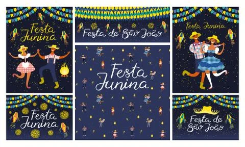 Festa Junina designs set Ilustração Stock