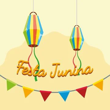 Festa Junina paper lanterns. Vector Stock Illustration