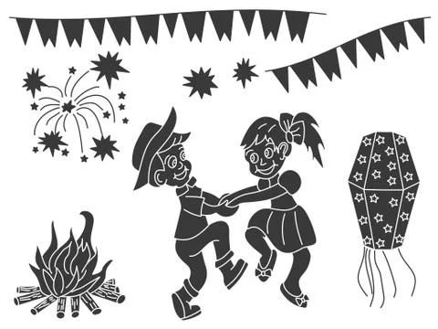 Festa Junina vector design elements Stock Illustration