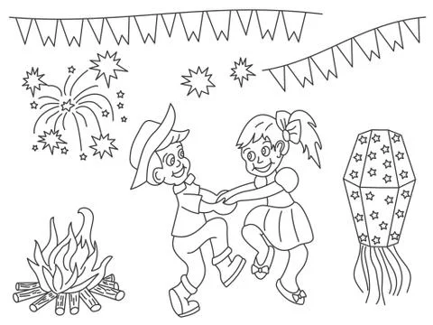 Festa Junina vector design elements 스톡 일러스트