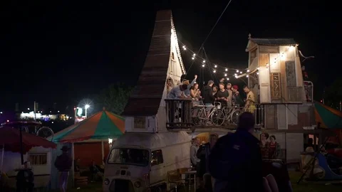 Festival Area At Night Video stock 82389818