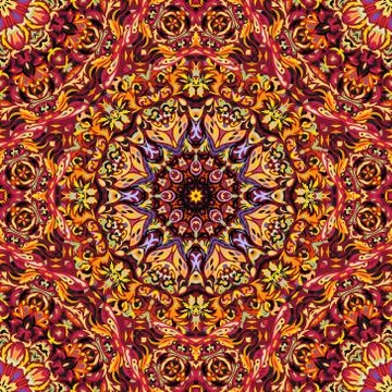 Festival art seamless mandala pattern. Ethnic geometric print. Colorful frame Stock Illustration