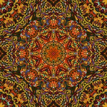 Festival art seamless mandala pattern. Ethnic geometric print. Colorful frame Stock Illustration