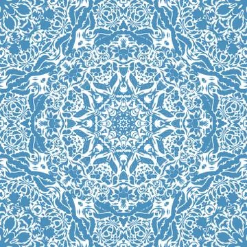 Festival art seamless mandala pattern. Ethnic geometric print. Colorful frame Stock Illustration