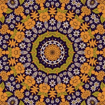 Festival art vector seamless pattern mandala Stock Illustration