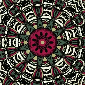 Festival art vector seamless pattern mandala イラスト素材