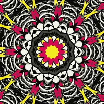Festival art vector seamless pattern mandala Stock Illustration